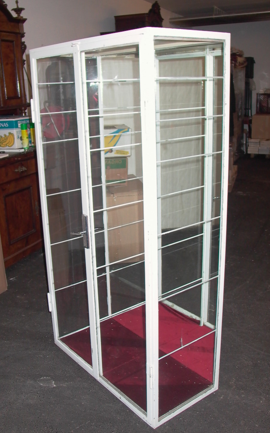  tolle Art Deco Glasvitrine 1920 Arztvitrine dreiseitig